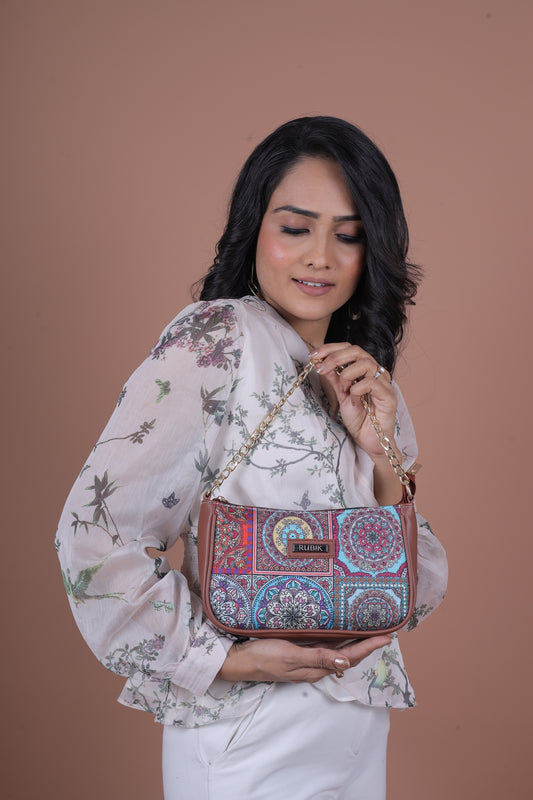 RUBIK Multicolor Mandala Print Sling Bag