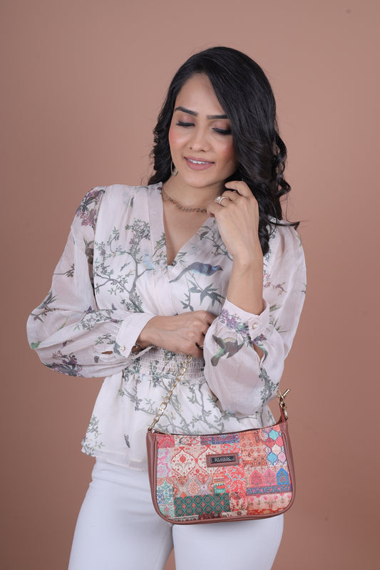 RUBIK Kutch Gamthi Printed Sling Bag