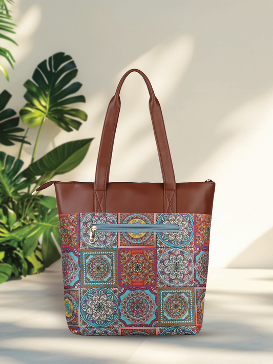 RUBIK Multicolor Mandala Print Everyday Shoulder Bag