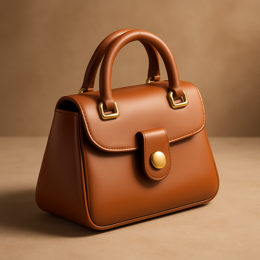 Mini Tan PU Leather Handbag for Women
